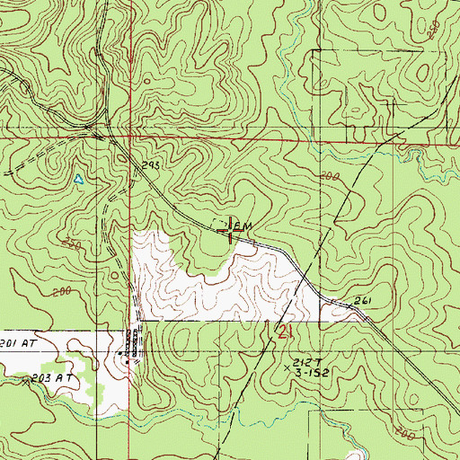 Topographic Map of Red Rock Cemetery, LA