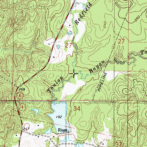 Topographic Map of Redfield Branch, LA