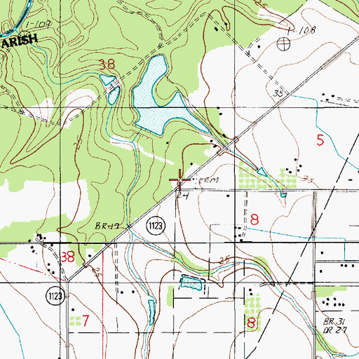 Topographic Map of Reed Cemetery, LA
