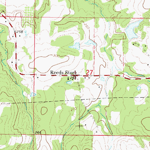 Topographic Map of Reeds Store, LA