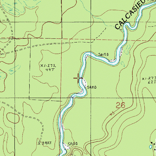 Topographic Map of Reeves Creek, LA