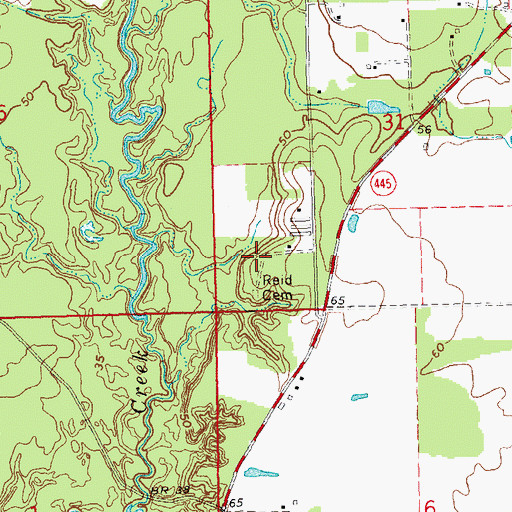 Topographic Map of Reid Cemetery, LA