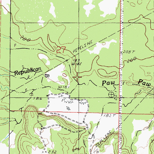 Topographic Map of Republican Bayou, LA