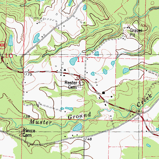 Topographic Map of Rester Cemetery, LA
