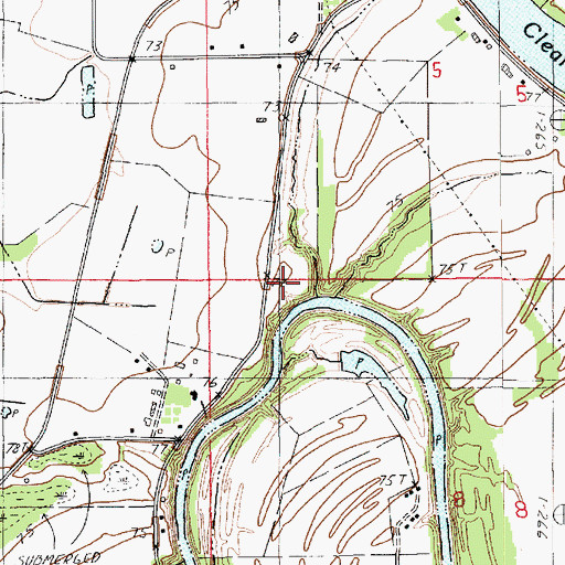 Topographic Map of Rhymes School, LA