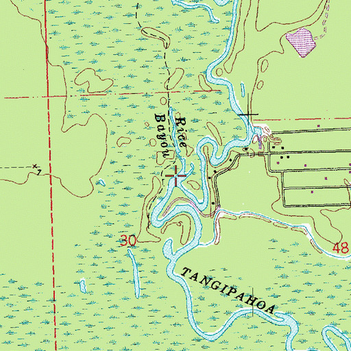 Topographic Map of Rice Bayou, LA