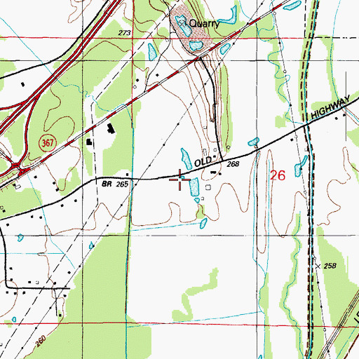 Topographic Map of Quapaw Mineral Springs, AR