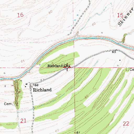 Topographic Map of Richland Church, LA