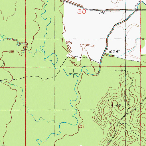 Topographic Map of Richland Creek, LA