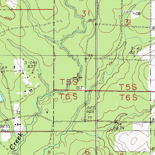 Topographic Map of Righthand Church, LA