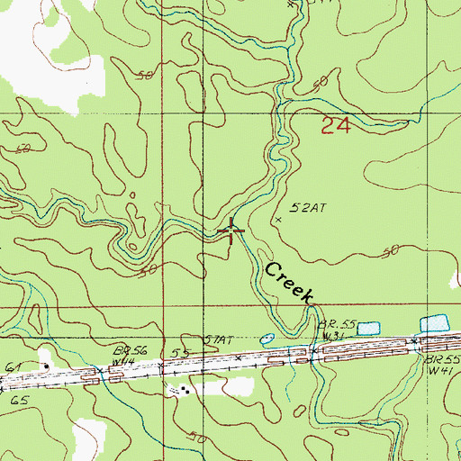 Topographic Map of Righthand Creek, LA