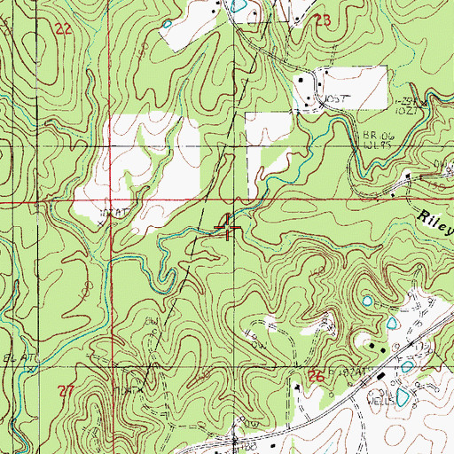 Topographic Map of Riley Branch, LA