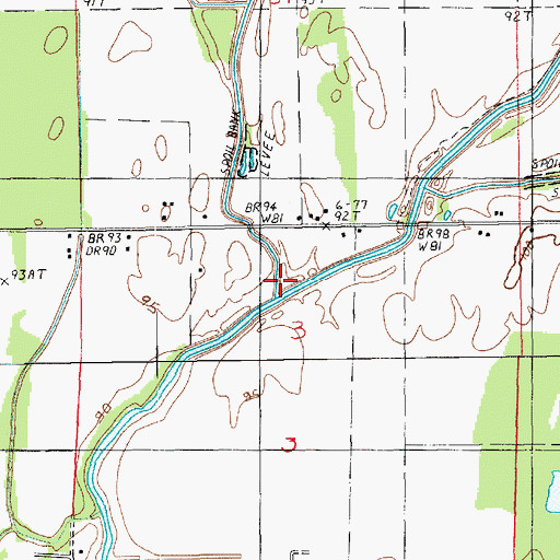 Topographic Map of Rising Slough, LA