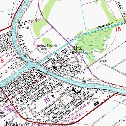 Topographic Map of Rita, LA