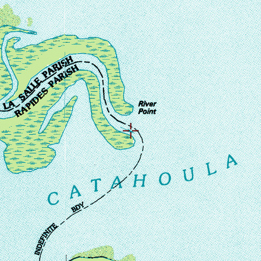 Topographic Map of River Point, LA