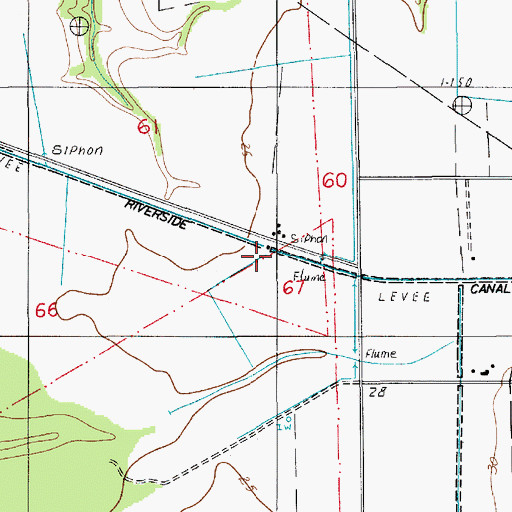 Topographic Map of Riverside Canal, LA