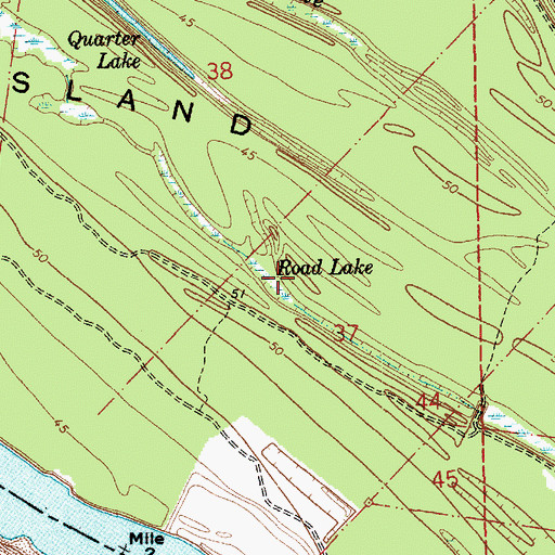 Topographic Map of Road Lake, LA