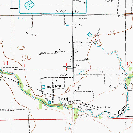 Topographic Map of Roanoke Oil and Gas Field, LA