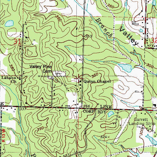 Topographic Map of Quinn Chapel, AR