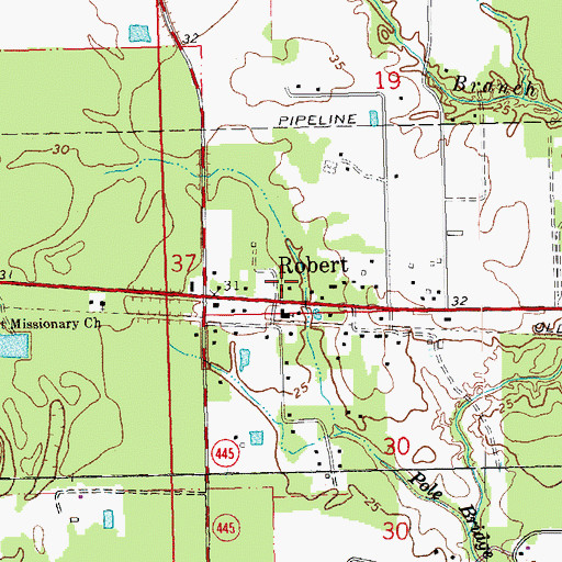 Topographic Map of Robert, LA