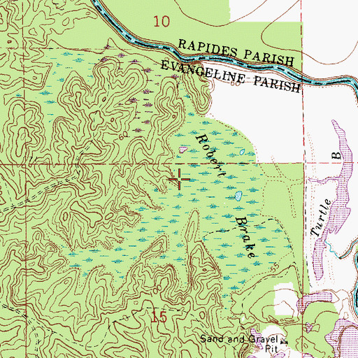Topographic Map of Robert Brake, LA