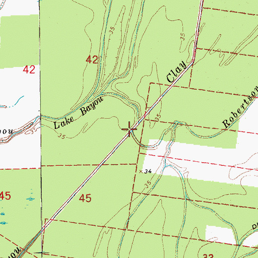 Topographic Map of Robertson Bayou, LA