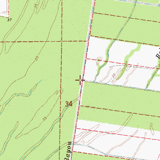 Topographic Map of Robertson Bayou, LA
