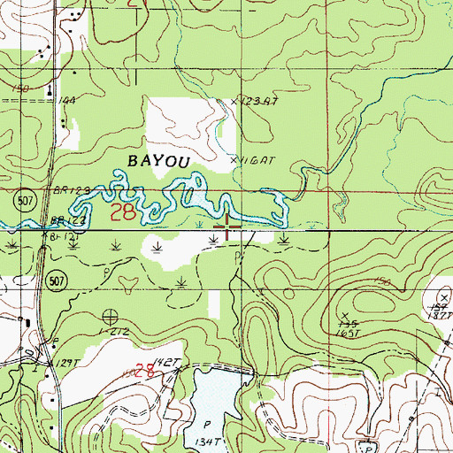 Topographic Map of Robertson Branch, LA