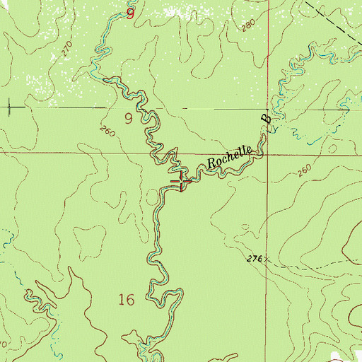Topographic Map of Rochelle Bayou, LA