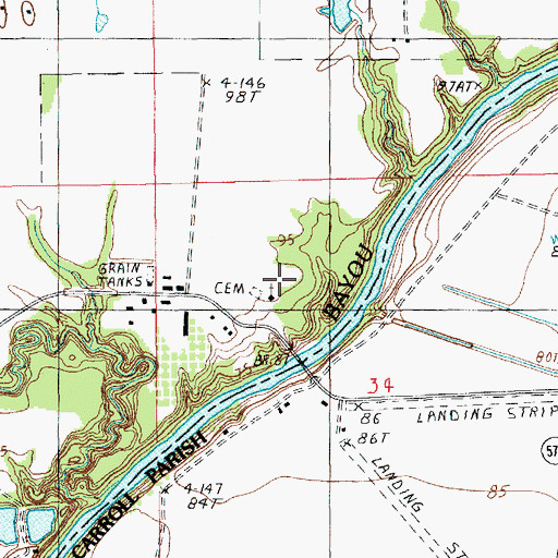 Topographic Map of Rock of Mount Zion Church, LA