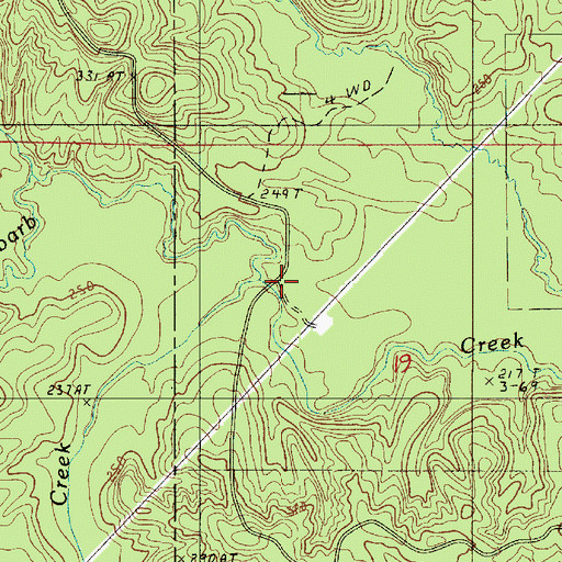 Topographic Map of Rock Creek, LA