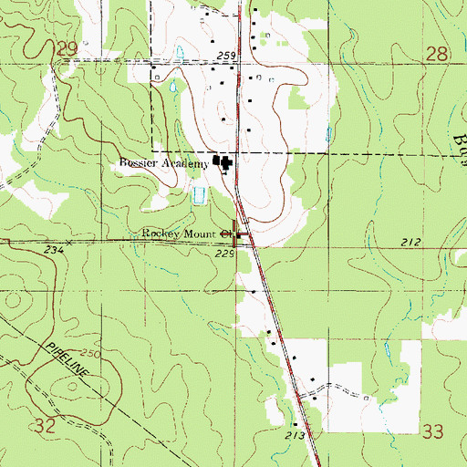 Topographic Map of Rockey Mount Church, LA