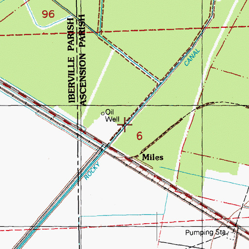 Topographic Map of Rocky Canal, LA