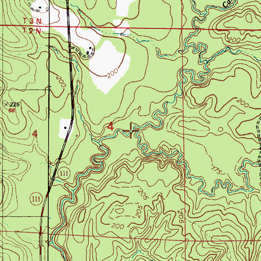Topographic Map of Rocky Creek, LA
