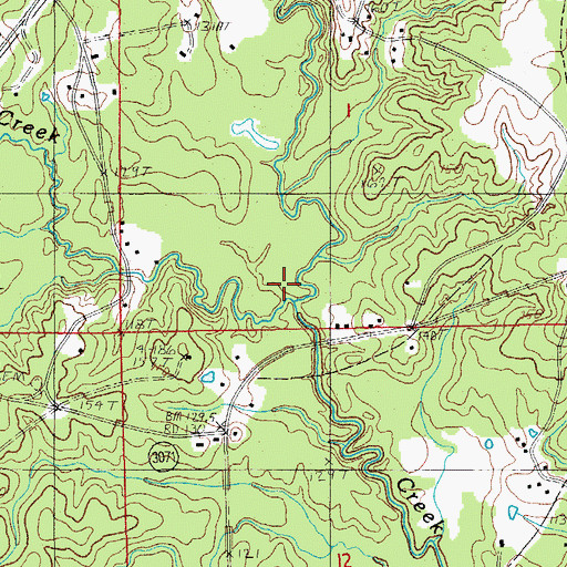 Topographic Map of Rocky Creek, LA