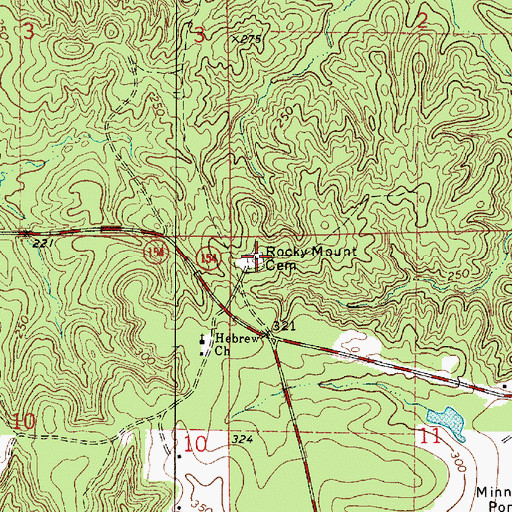 Topographic Map of Rocky Mount Cemetery, LA
