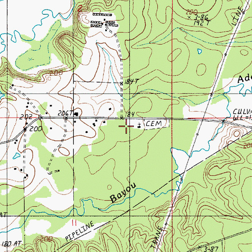 Topographic Map of Rocky Mount Church, LA