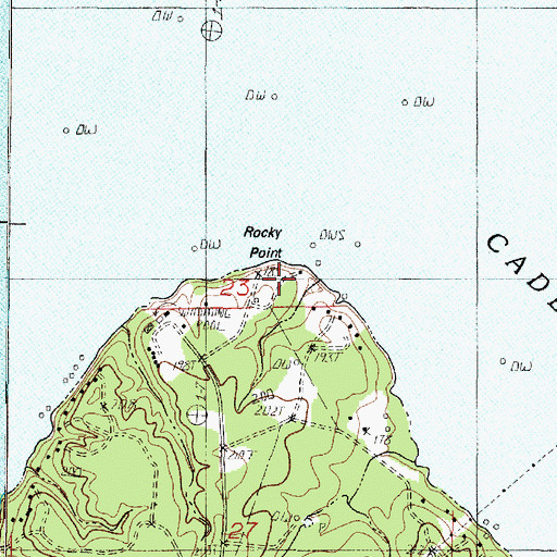 Topographic Map of Rocky Point, LA