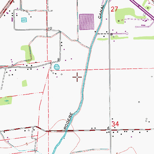 Topographic Map of Rodere Canal, LA