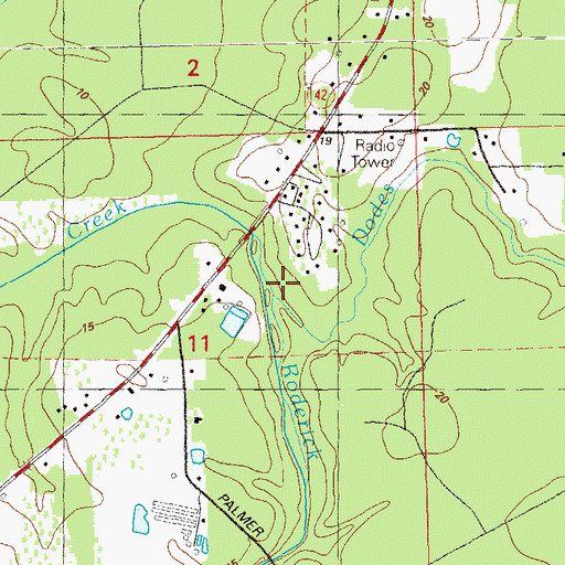 Topographic Map of Roderick Creek, LA