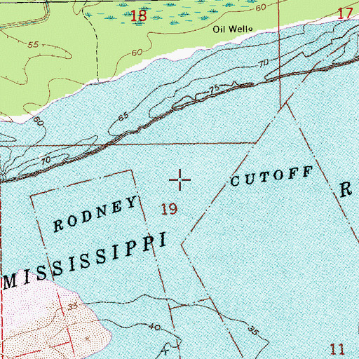 Topographic Map of Rodney Cutoff, LA