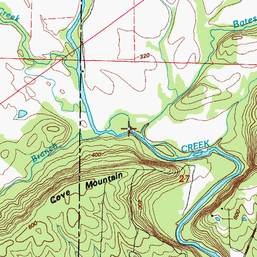 Topographic Map of Racetrack Branch, AR