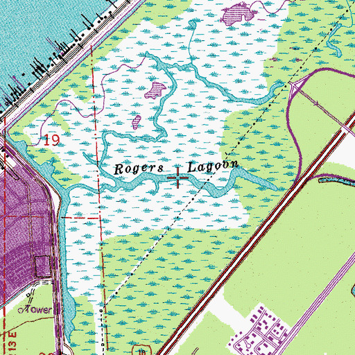 Topographic Map of Rogers Lagoon, LA