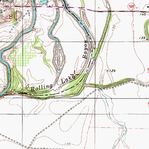 Topographic Map of Rolling Lake Bayou, LA