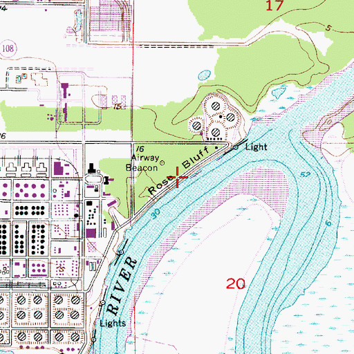 Topographic Map of Rose Bluff, LA