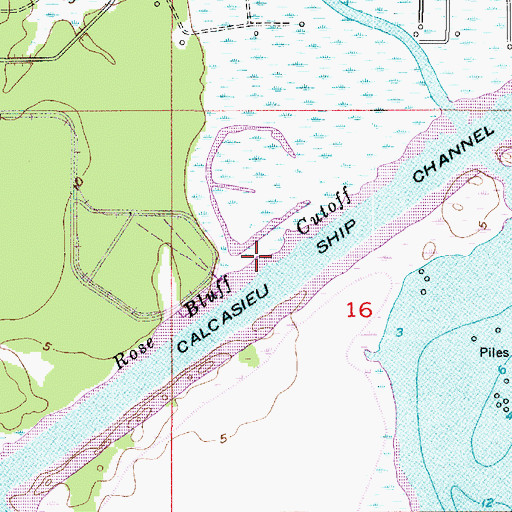 Topographic Map of Rose Bluff Cutoff, LA