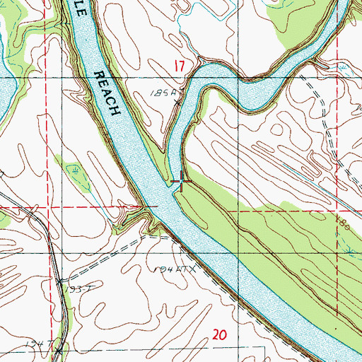 Topographic Map of Raft Bayou, AR