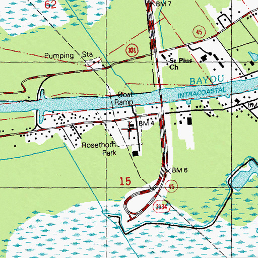 Topographic Map of Rosethorn Park, LA