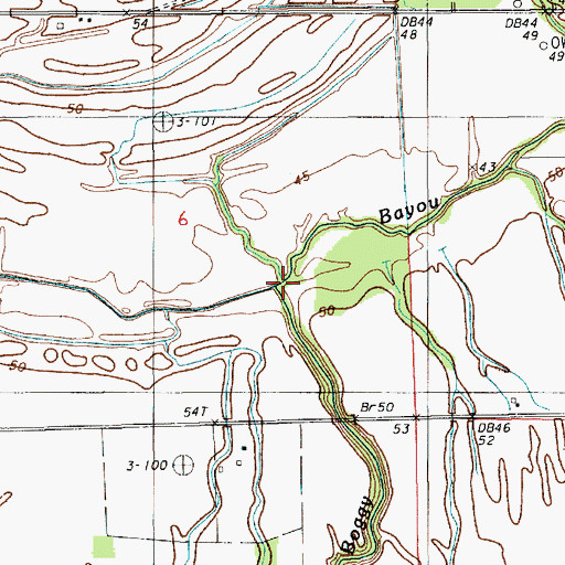 Topographic Map of Ross Bayou, LA