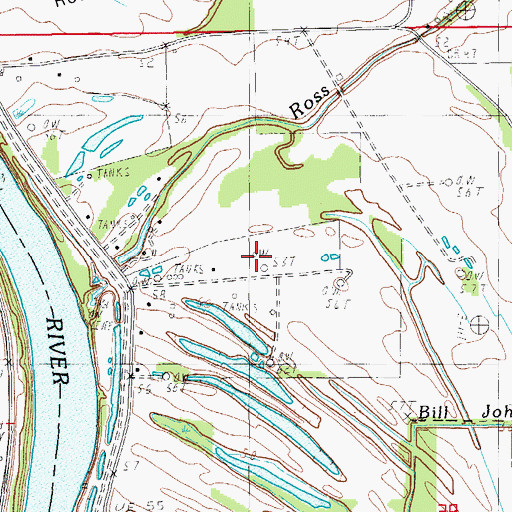 Topographic Map of Ross Bayou Oil Field, LA